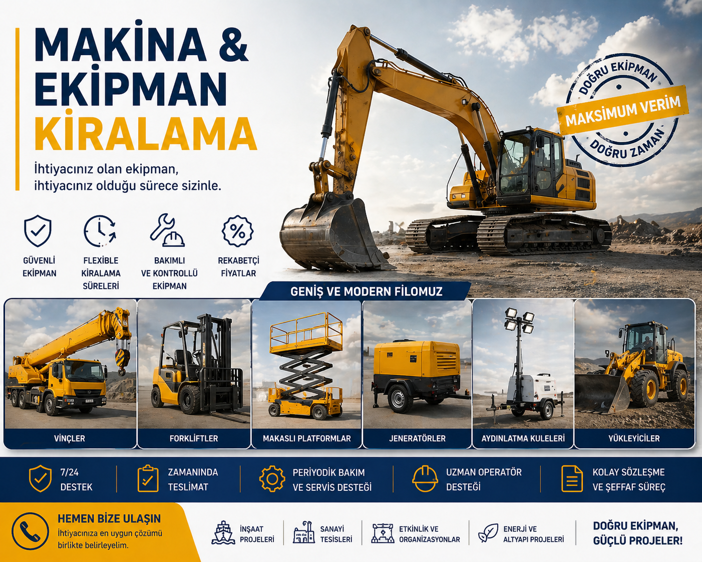 MAKİNA & EKİPMAN KİRALAMA